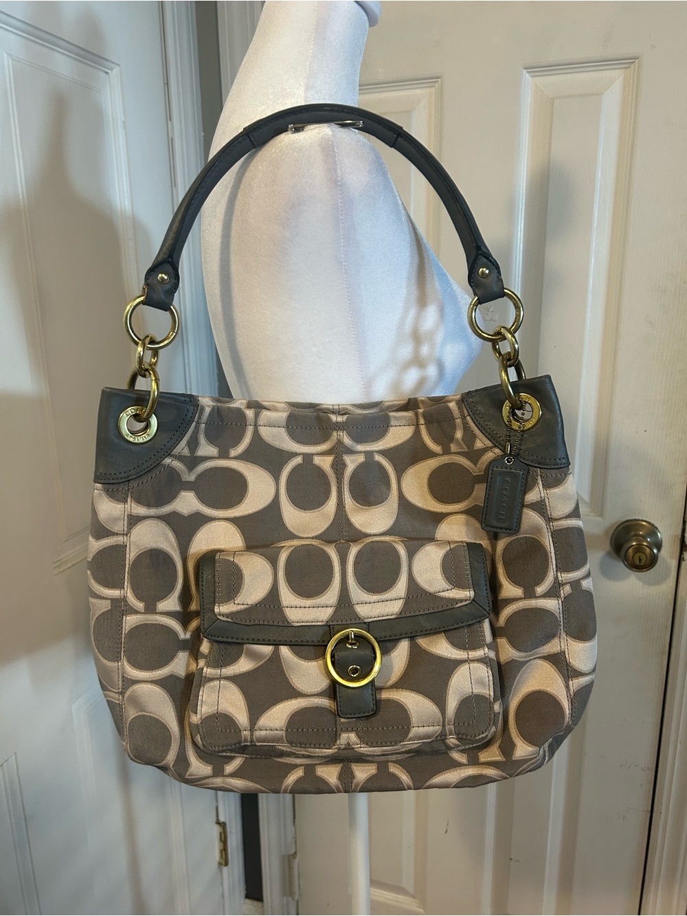 Coach Penelope Signature Hobo Bag in Gray Colorway